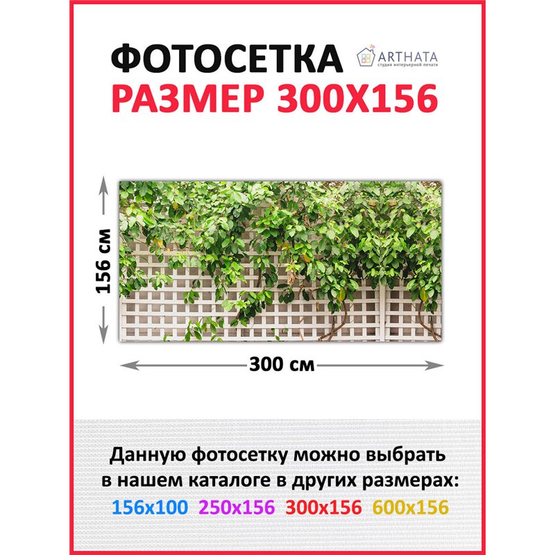 Фото сетка для забора 300*158. Фотообои на беседку - товары для дачи и огорода декор забора от ArtHata - легкий способ быстро ук