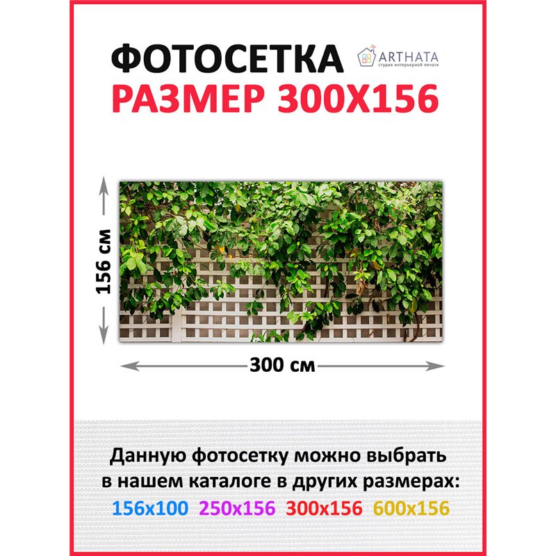 Фотосетка на забор 300*158 с люверсами - легкий способ быстро украсить дачу. Люверсы в комплекте