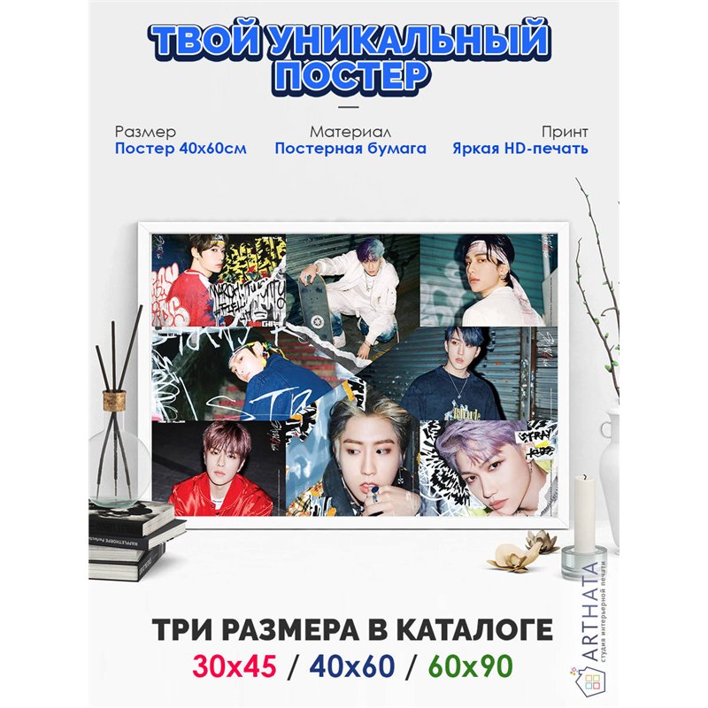 Постер, плакат интерьерный 40x60см - Stray Kids