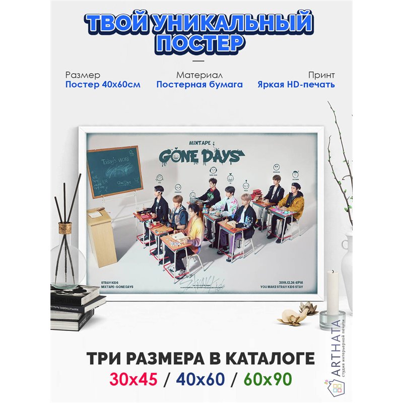 Постер, плакат интерьерный 40x60см - Stray Kids