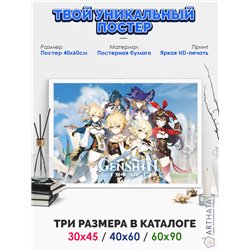 Постер, плакат интерьерный 40x60см - Genshin