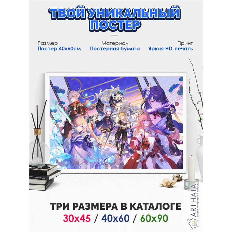 Постер, плакат интерьерный 40x60см - Genshin