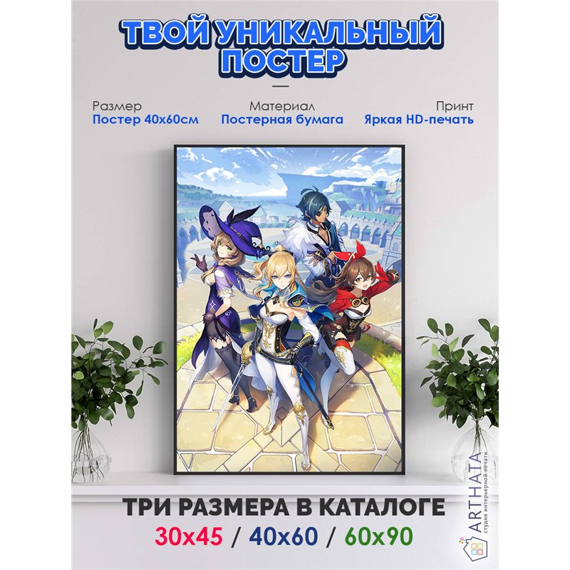 Постер, плакат интерьерный 40x60см - Genshin