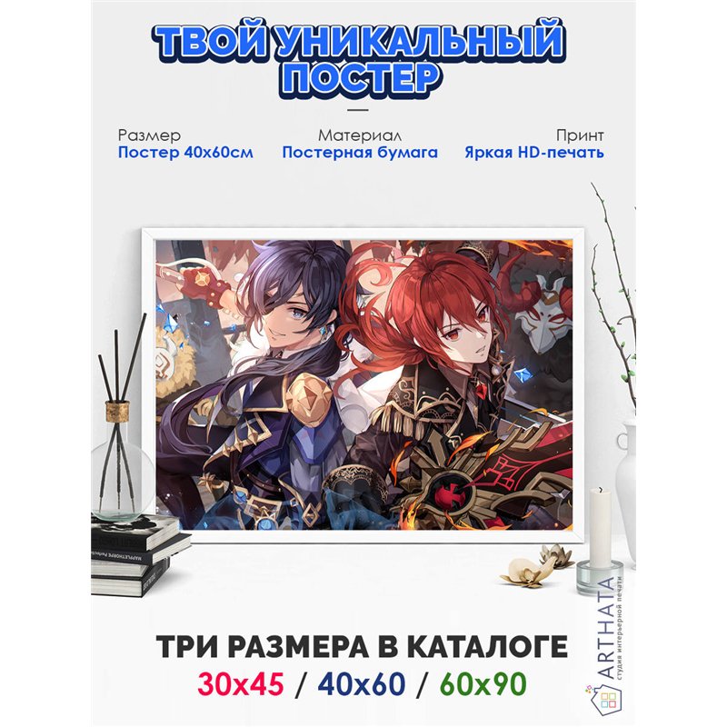 Постер, плакат интерьерный 40x60см - Genshin