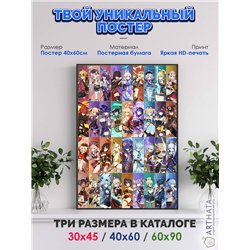 Постер, плакат интерьерный 40x60см - Genshin