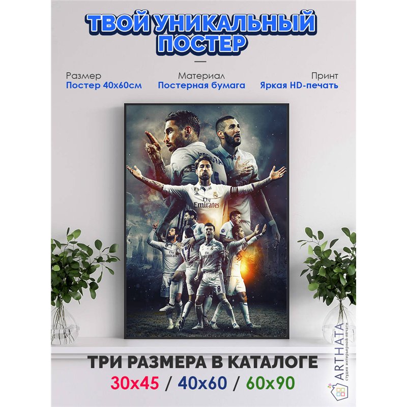 Постер, плакат интерьерный 40x60см - Real Madrid