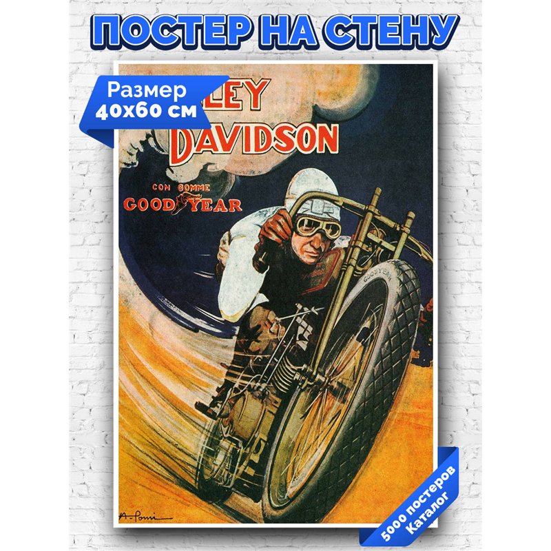 Постер, плакат интерьерный 40x60см - Harley Davidson