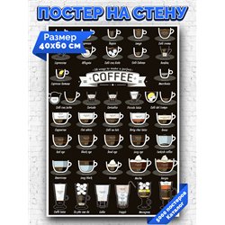 Постер, плакат интерьерный 40x60см - Coffee