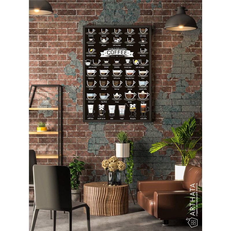 Постер, плакат интерьерный 40x60см - Coffee