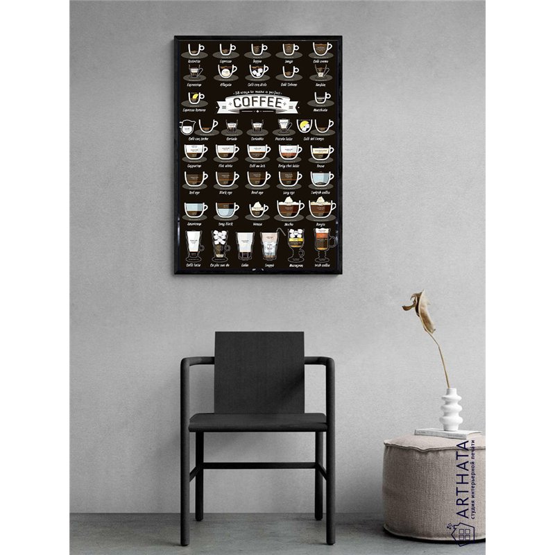 Постер, плакат интерьерный 40x60см - Coffee