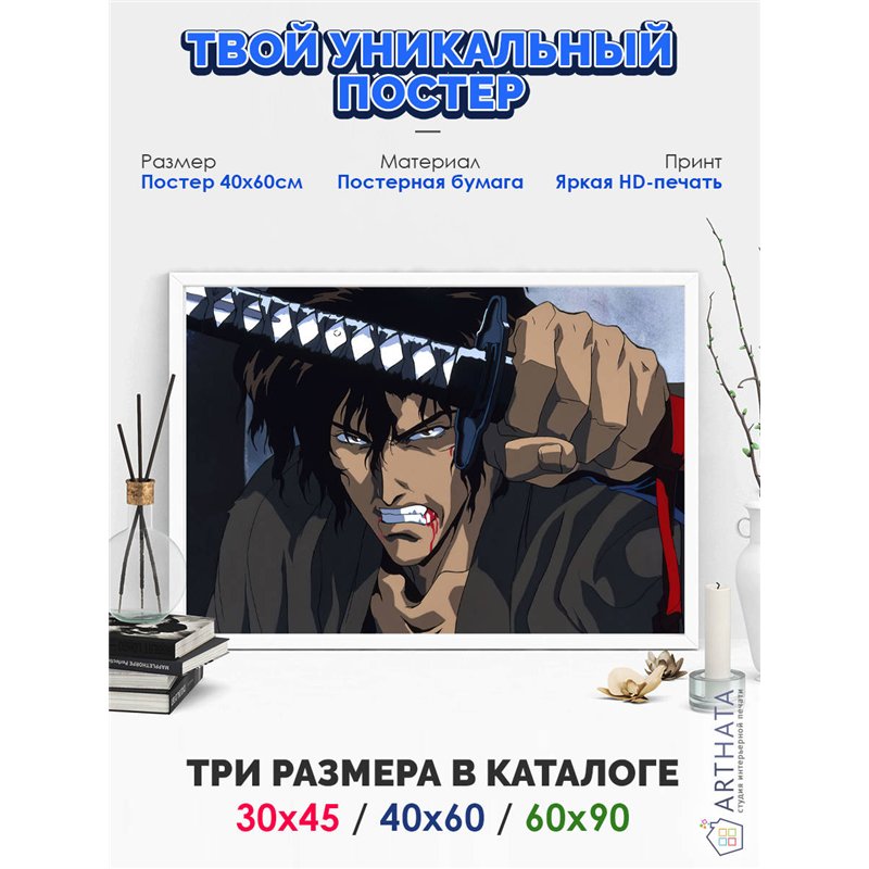 Постер, плакат интерьерный 40x60см - Ninja Scroll
