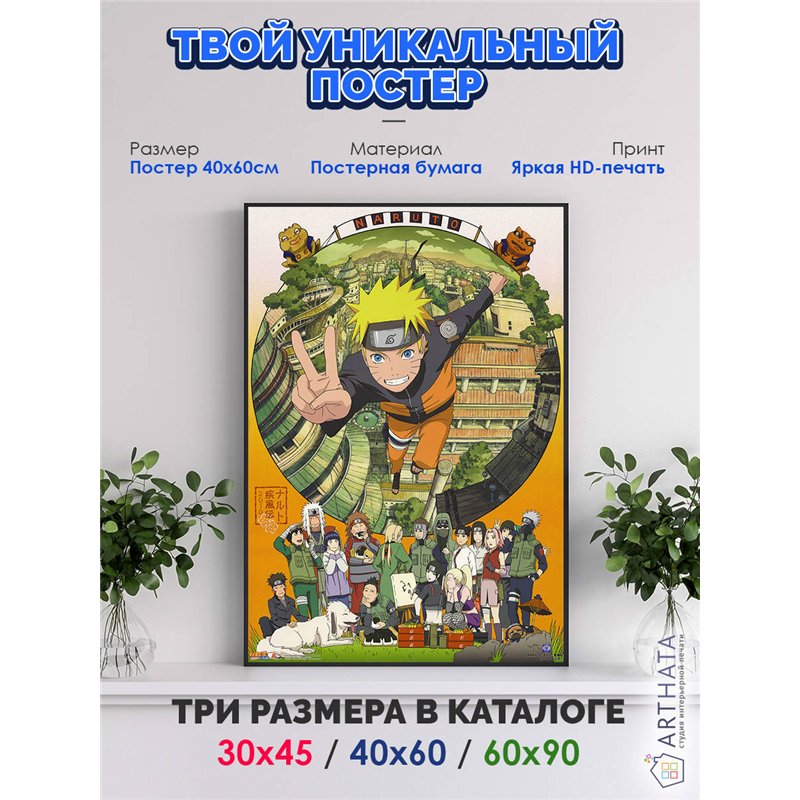 Постер, плакат интерьерный 40x60см - Naruto