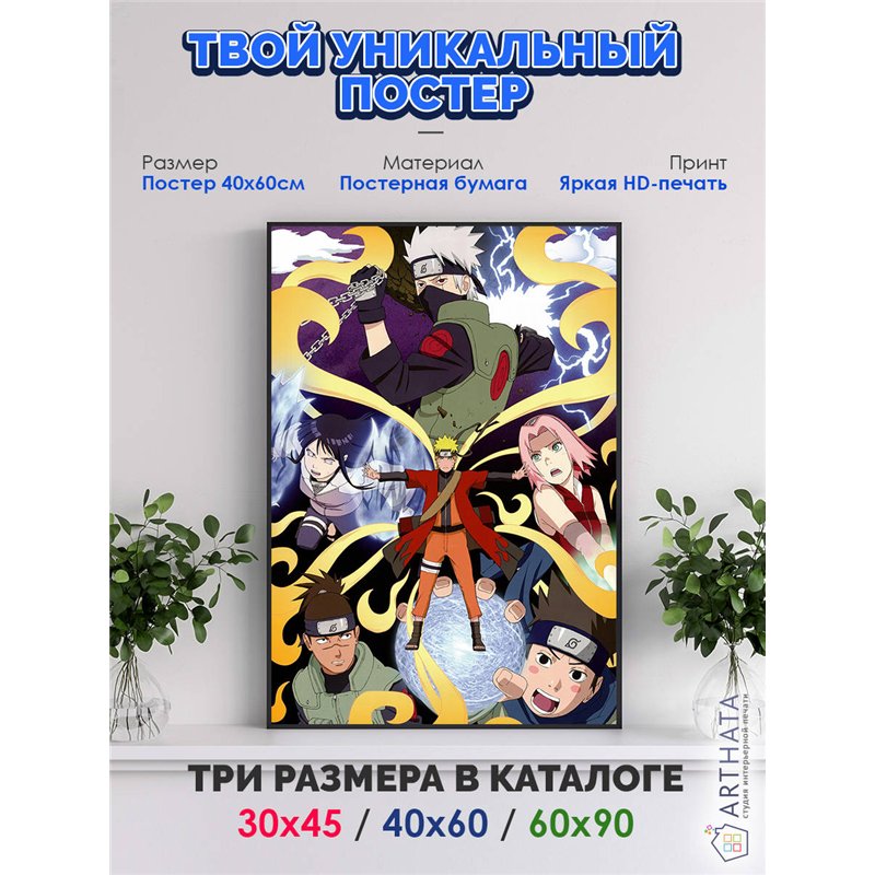 Постер, плакат интерьерный 40x60см - Naruto