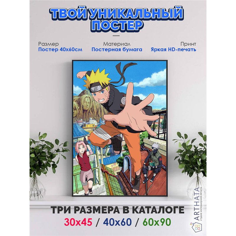 Постер, плакат интерьерный 40x60см - Naruto