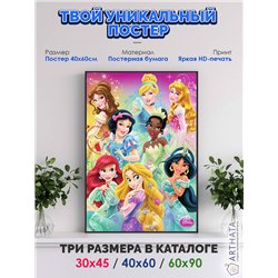 Постер, плакат интерьерный 40x60см - Princess Disney