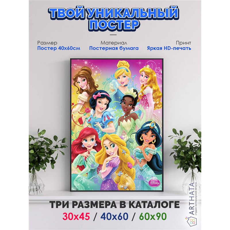 Постер, плакат интерьерный 40x60см - Princess Disney