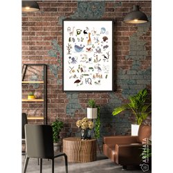 Постер, плакат интерьерный 40x60см - Russian Alphabet