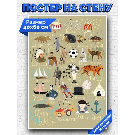 Постер, плакат интерьерный 40x60см - Russian Alphabet