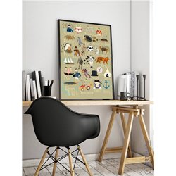 Постер, плакат интерьерный 40x60см - Russian Alphabet