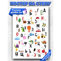 Постер, плакат интерьерный 40x60см - Russian Alphabet