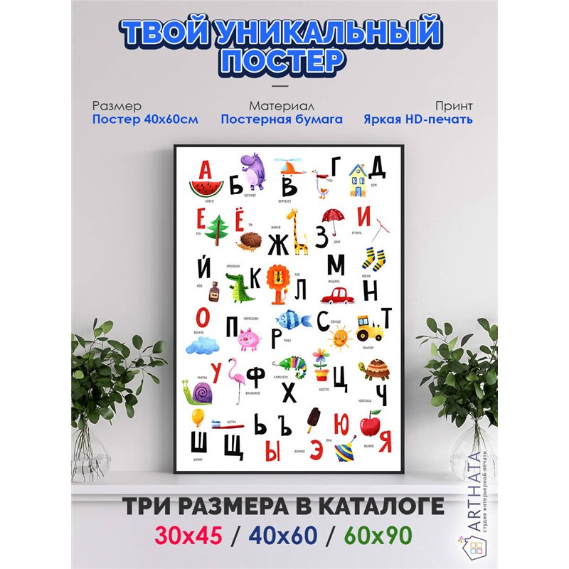 Постер, плакат интерьерный 40x60см - Russian Alphabet