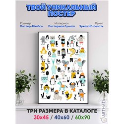 Постер, плакат интерьерный 40x60см - English Alphabet