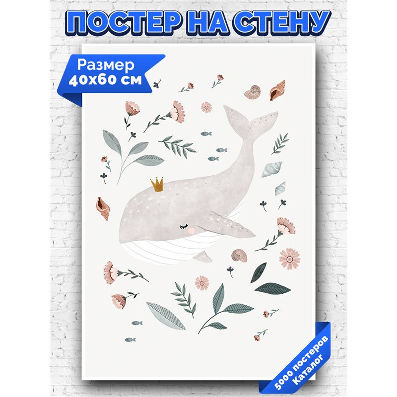 Постер, плакат интерьерный 40x60см - Whale