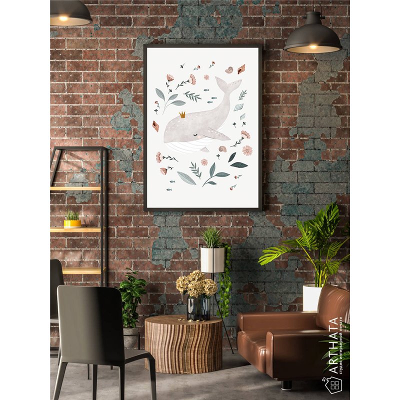 Постер, плакат интерьерный 40x60см - Whale