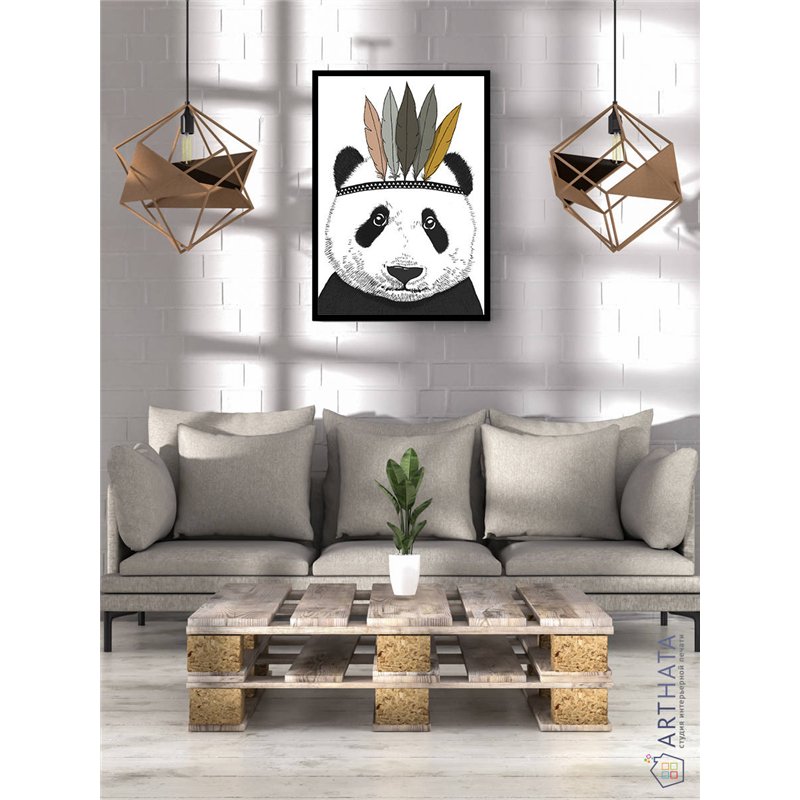 Постер, плакат интерьерный 40x60см - Panda