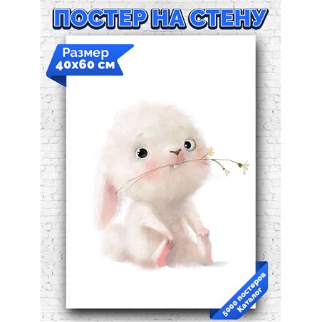 Постер, плакат интерьерный 40x60см - Cute hare