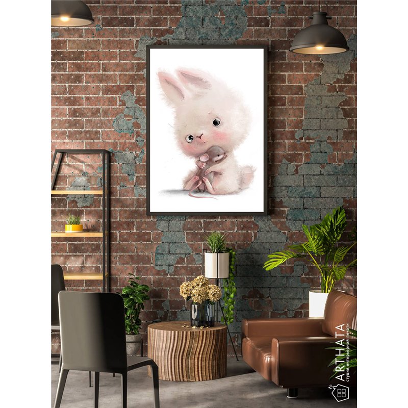 Постер, плакат интерьерный 40x60см - Cute hare
