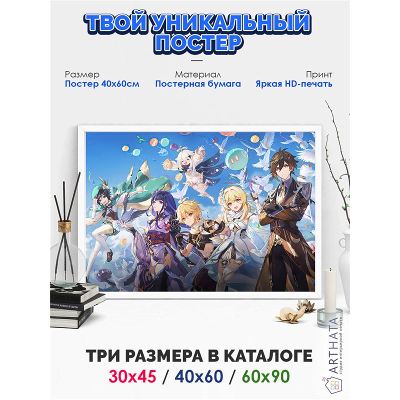Постер, плакат интерьерный 40x60см - Genshin Impact