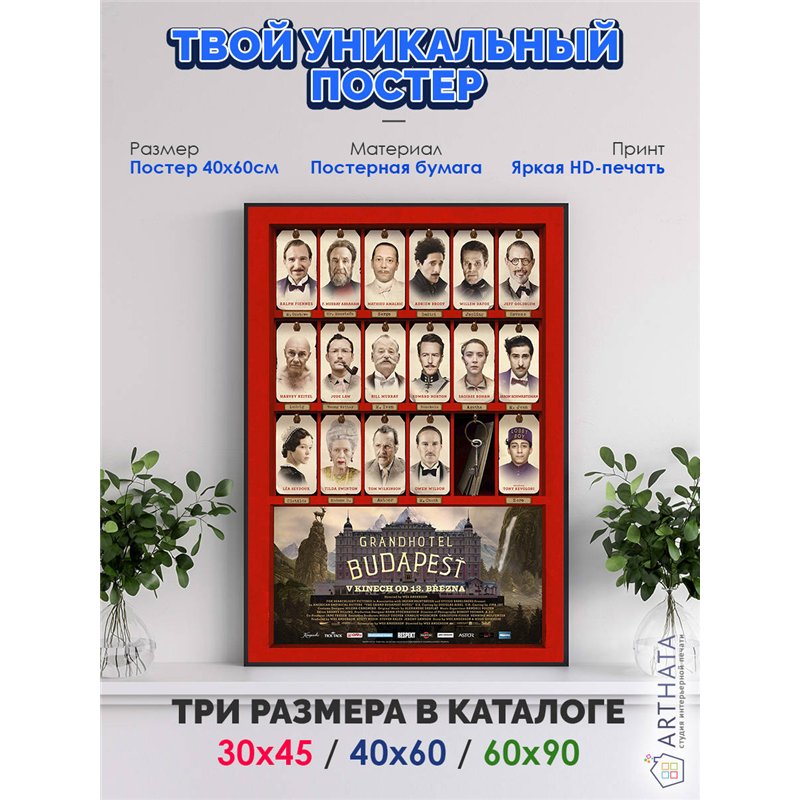Постер, плакат интерьерный 40x60см - The Grand Budapest Hotel