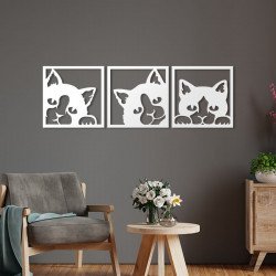 Настенный декор -панно на заказ за 1-3 дня. Акция -41% -Экопанель "Три кота"