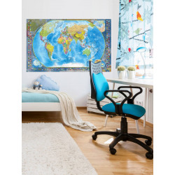 Стильная и информативная географическая карта мира на стену для украшения вашего дома, офиса или учебного класса