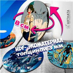 Подставка под горячее кружку Аниме бирдекель 6 шт.