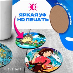 Подставка под горячее кружку Аниме бирдекель 6 шт.