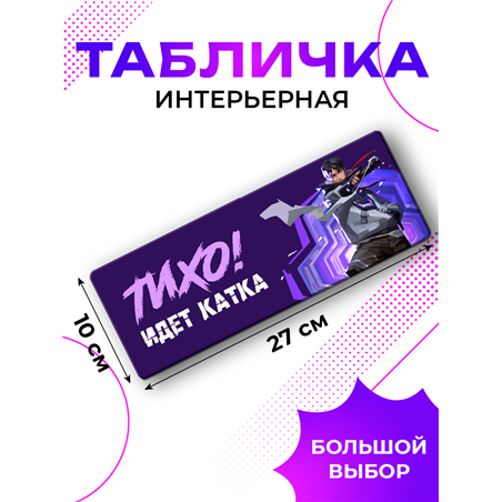 Табличка прикол на дверь геймеру Тихо Идет катка Valorant