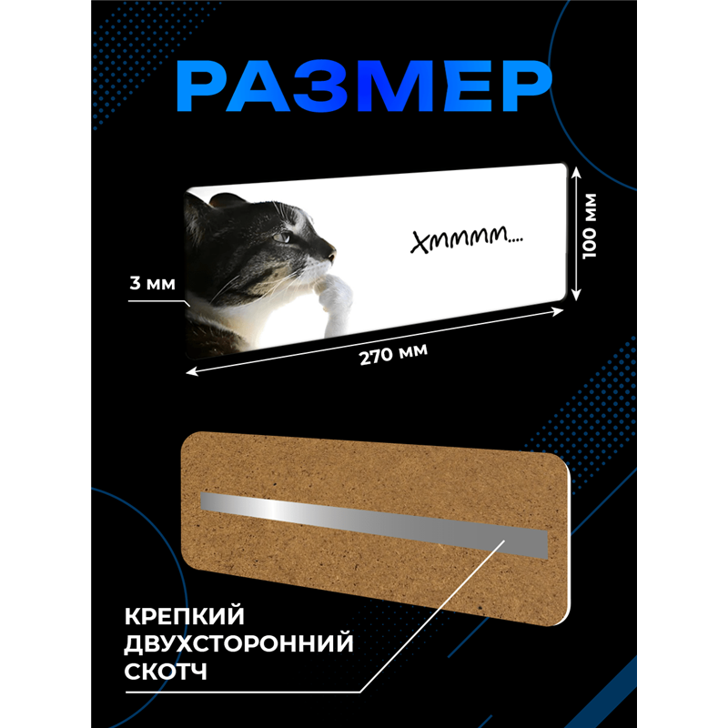 Табличка с приколом на дверь подростку «Кот задумался Хммм»