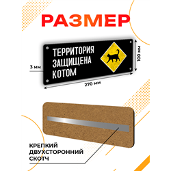 Прикольная Табличка для дома ворот Территория защищена котом