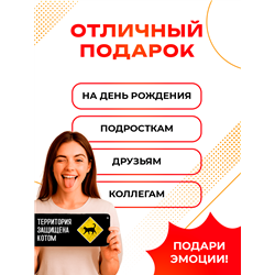 Прикольная Табличка для дома ворот Территория защищена котом