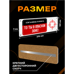 Подарок Табличка с приколом подростку "ты в опасной зоне"