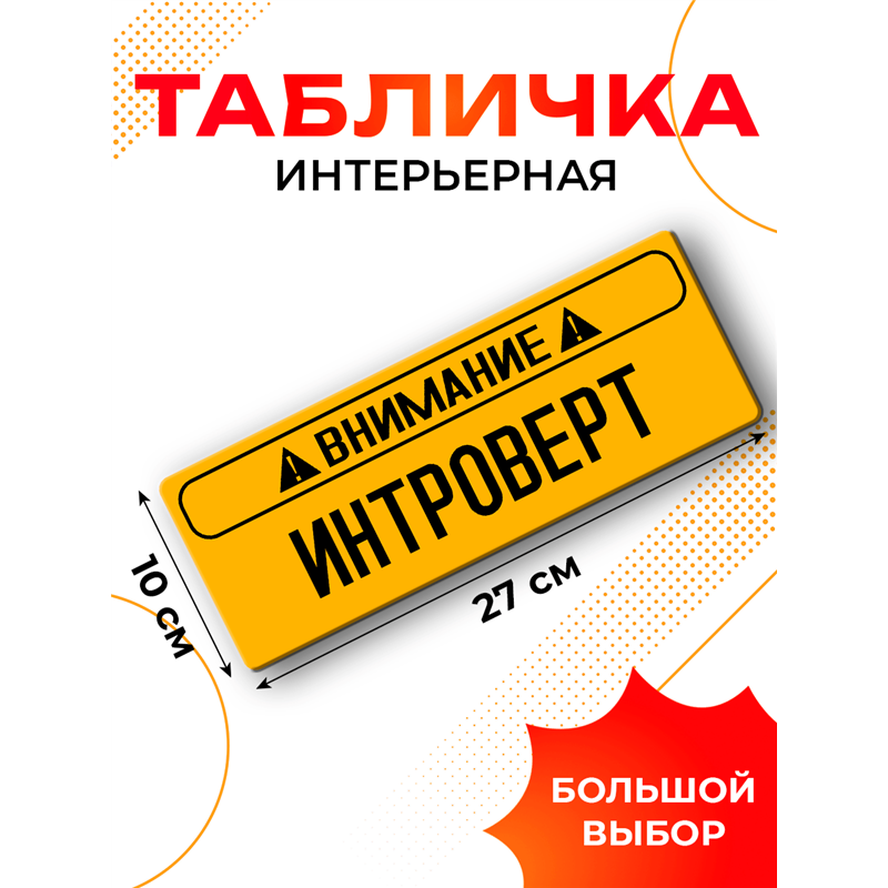 Табличка внимание интроверт прикол на дверь спальни офиса