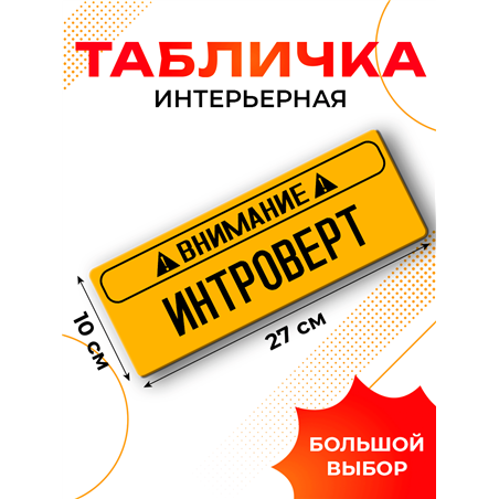 Табличка внимание интроверт прикол на дверь спальни офиса
