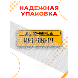 Табличка внимание интроверт прикол на дверь спальни офиса