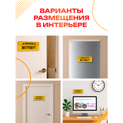 Табличка внимание интроверт прикол на дверь спальни офиса