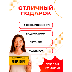 Табличка внимание интроверт прикол на дверь спальни офиса