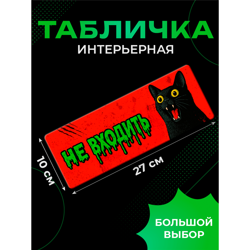 Табличка с котом «Не входить» прикольная на дверь подростку