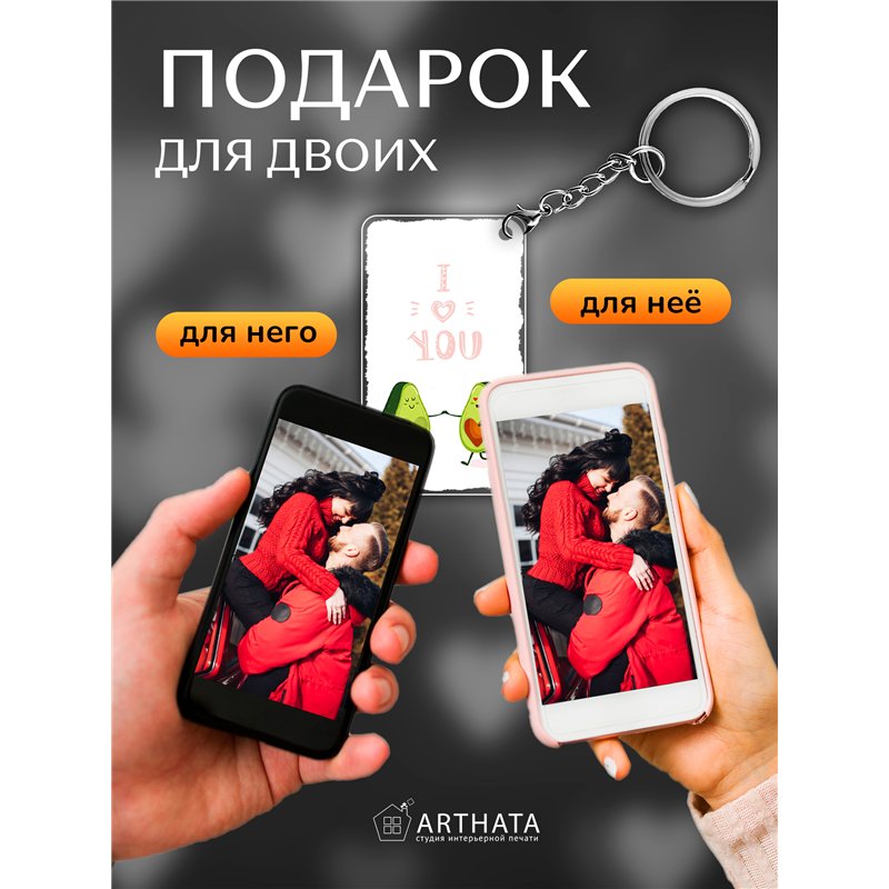 Подарок для девушки оживающий брелок Валентинка "Авакадо"