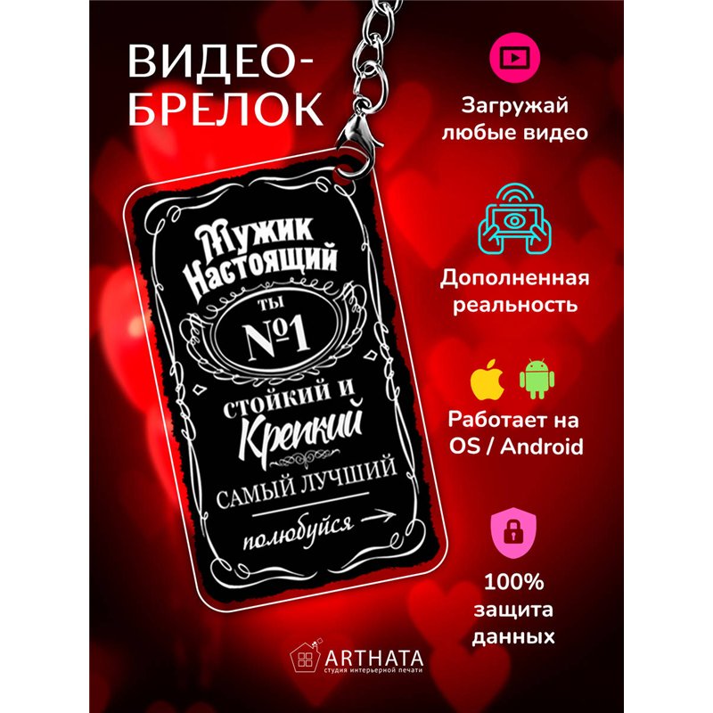 Подарок для мужчины оживающий брелок с видео "Мужчина №1"